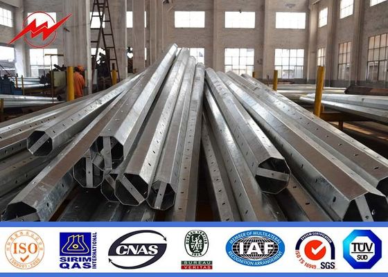 132 KV 26Mts Steel Galvanized Tubular telescopic poles with Multi Sided Bitumen