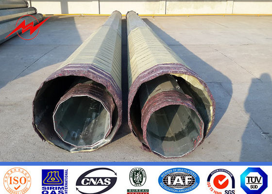 36M Galvanized Steel Electrical Power Pole For 69 kv Power Distribution Line