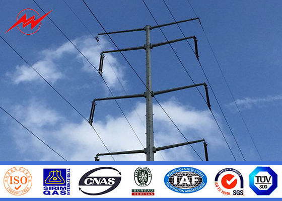 Power Distribution Steel Tubular Pole 11m 33kv Transmission Poles For Overhead