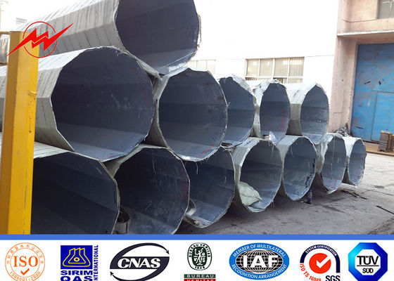 Bitumen Galvanized Steel Q345 Electric Power Pole With 355 Mpa Yield Strength