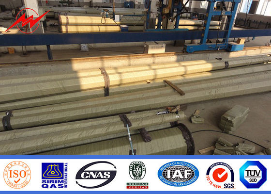 BV Certification 20M Galvanized Steel Pole Steel Power Poles For Power Transmission
