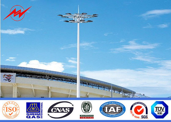 26m Q345 Customized Galvanized High Mast Light Pole With Lifting Systems