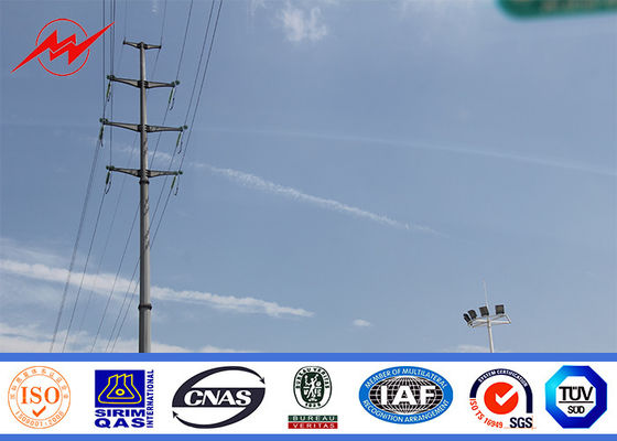 24m Galvanized Steel Transmission Poles With Electrical Power Step Bolts Accessories