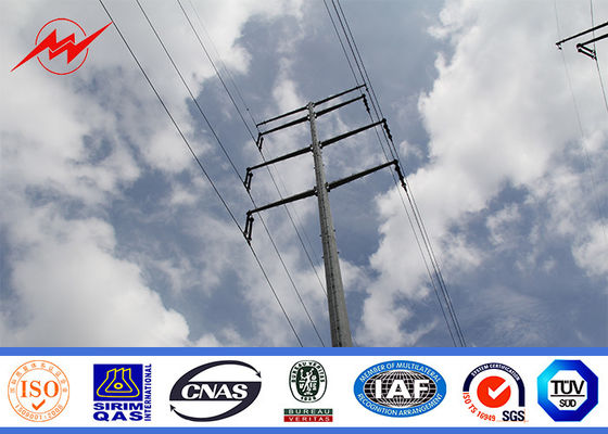 Round Tapered Steel Utility Pole For Medium Voltage Electrical Transmission