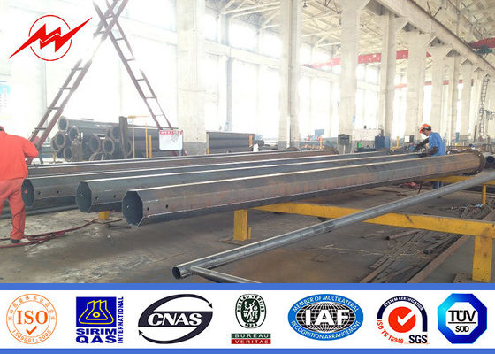Round Tapered Steel Utility Pole For Medium Voltage Electrical Transmission