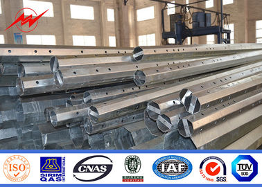 मानक एनईए गैल्वेनाइज्ड स्टील पोल 13.8kV 69kV वितरण लाइनों के लिए 25 फीट से 40 फीट तक