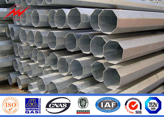 Single Circuit GR50 Steel Utility Pole AWS D1.1 Hot Dip Galvanized 220kV