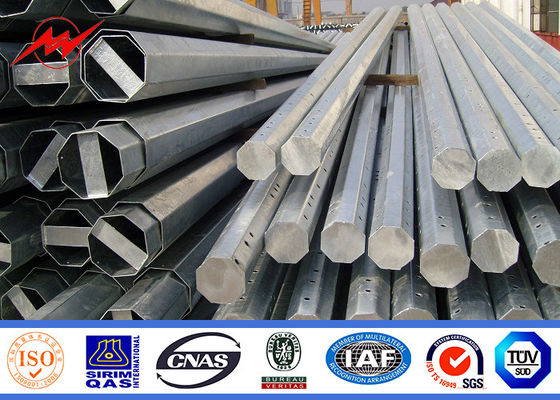 Single Circuit GR50 Steel Utility Pole AWS D1.1 Hot Dip Galvanized 220kV