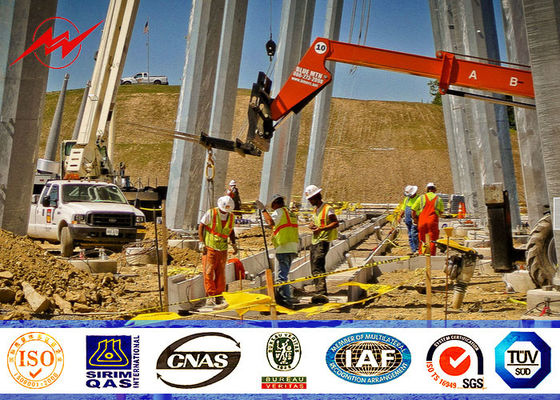 69 kv Philippines Galvanized Steel Utility Pole For Electricity Distribution Line