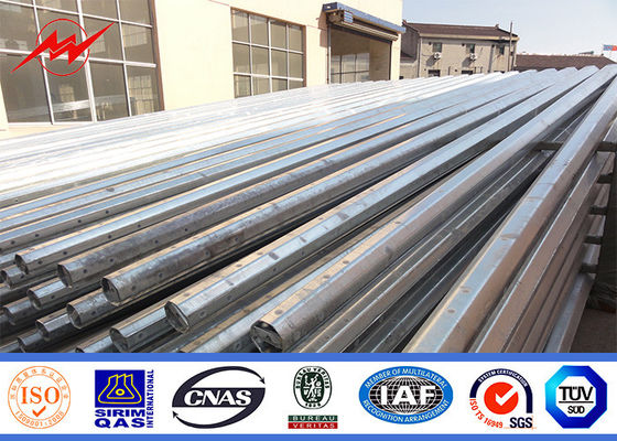 Electrical S500MC Galvanized Steel Pole For 110 kv Transmission Line Project