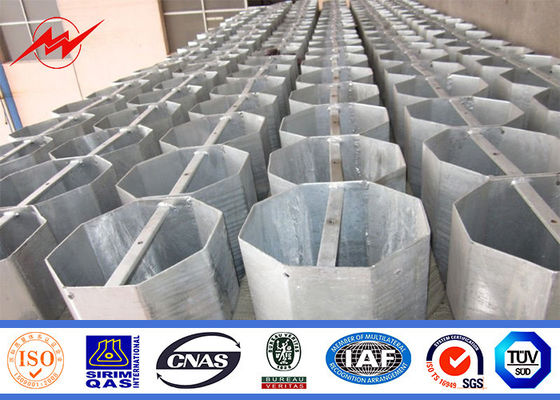 Electrical S500MC Galvanized Steel Pole For 110 kv Transmission Line Project