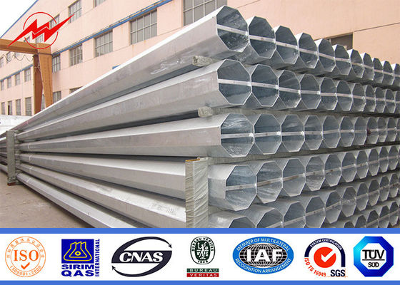 Hot Dip Galvanization Steel Tubular Pole For 69kv Power Distribution Line Project