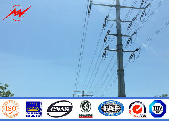 33kv Power Transmission Poles + / -2% Tolerance Transmission Line Steel Pole Tower