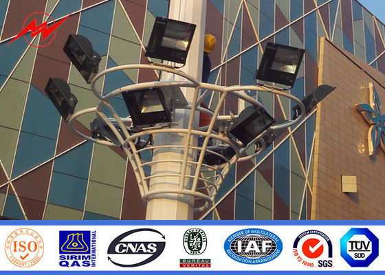 octagonal steel galvanization high mast light pole with platform 20 - 50 metres
