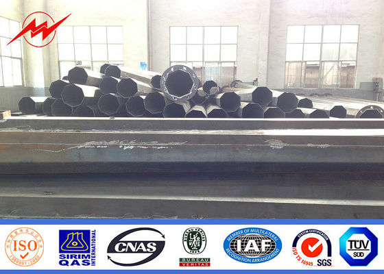 ASTM A572 GR50 15m Steel Tubular Pole For Power Distribution Line Project