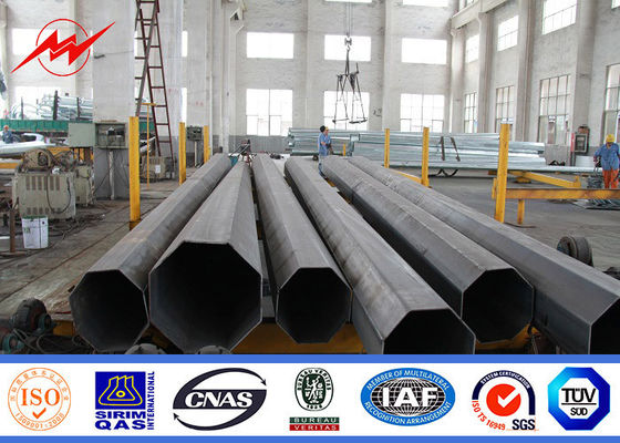 132kv 15m Octagonal Galvanized Steel Pole For Power Distribution Line