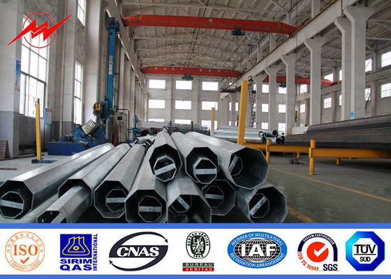69kv Electrical Steel Transmission Poles Round Hot Dip Galvanized For Transmission line