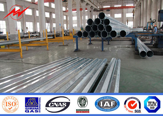9m 200Dan Galvanized Steel Power Transmission Poles For Electrical  Line