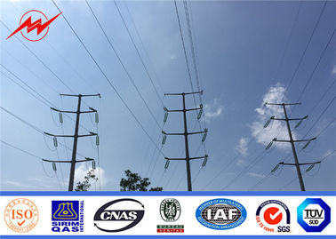 10kV गर्म डुबकी जस्ती इलेक्ट्रिक पावर ट्रांसमिशन लाइन / ट्यूबलर स्टील ध्रुव