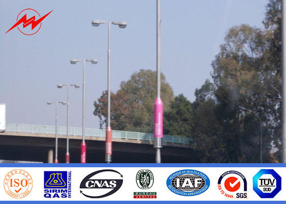 हॉट डुबकी जस्ती 12m Q235 सड़क प्रकाश के लिए एकल हाथ स्ट्रीट लाइट डंडे