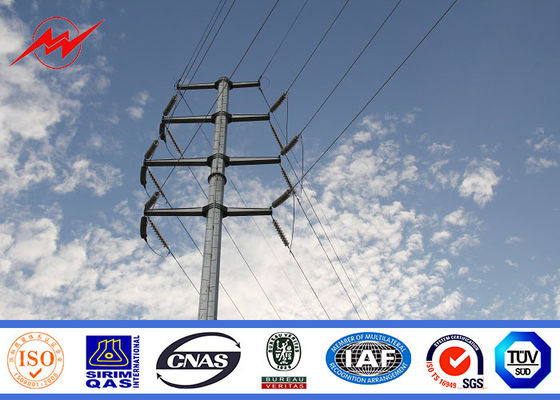 पावर डिस्ट्रीब्यूशन लाइन ध्रुव के लिए जस्ती और बिटुमेन स्टील ध्रुव