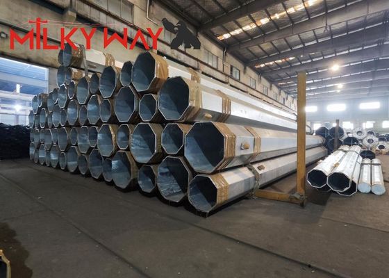 बिजली उपयोगिता और संचरण के लिए 45FT स्टील पावर पोल Q345 स्टील सामग्री और माउंटिंग ऊंचाई के साथ