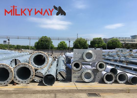 उच्च शक्ति Q235 और Q345 सामग्री के साथ स्ट्रीट लाइट के लिए 60FT इलेक्ट्रिक पावर पोल