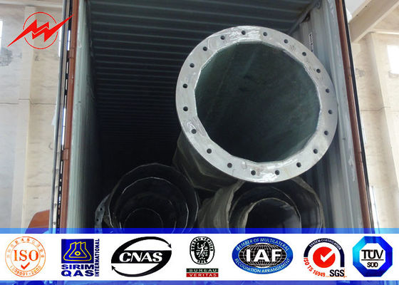 132kv 69kv फिलीपींस परियोजना के लिए जस्ती 70 फीट विद्युत पावर ध्रुव वितरण