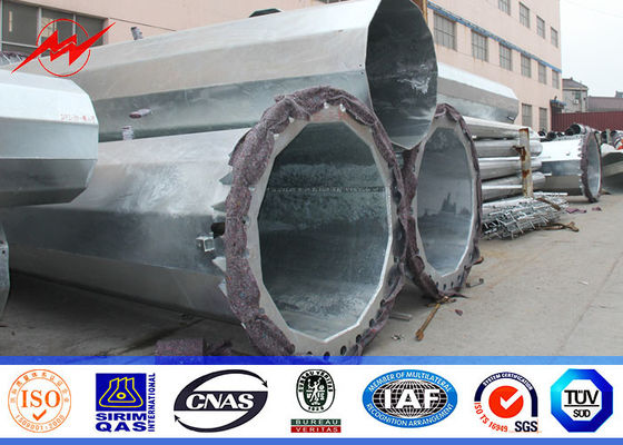 25 फीट से 75 फीट विद्युत कॉन्सियल पतला स्टील उपयोगिता ध्रुव, स्टील पावर वितरण ध्रुव 10kv ~ 550kv