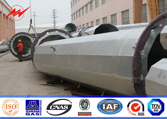 25 फीट से 75 फीट विद्युत कॉन्सियल पतला स्टील उपयोगिता ध्रुव, स्टील पावर वितरण ध्रुव 10kv ~ 550kv