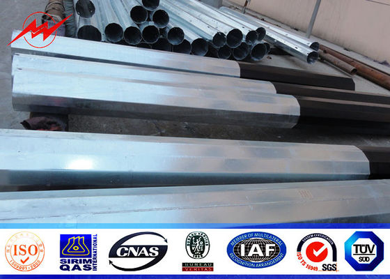 25 फीट से 75 फीट विद्युत कॉन्सियल पतला स्टील उपयोगिता ध्रुव, स्टील पावर वितरण ध्रुव 10kv ~ 550kv