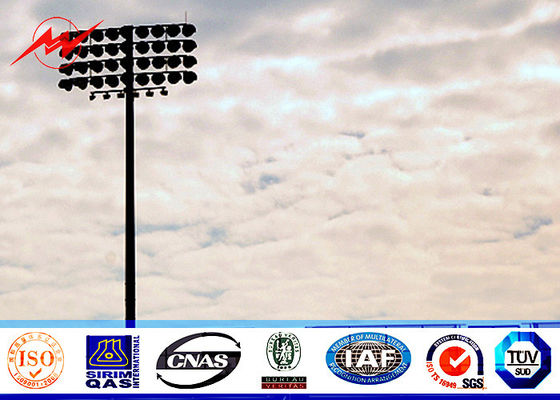 स्क्वायर लालटेन कैरिज के साथ 50 एम 60 नोस एलईडी लाइट्स हाई मास्ट लाइट पोल स्टेडियम लाइट टॉवर