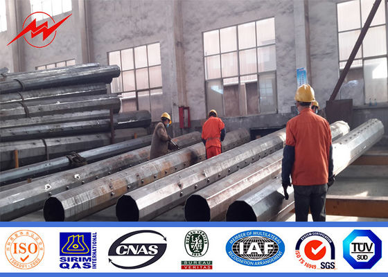 पावर ट्रांसमिशन के लिए एसजीएस 69 केवी एचडीजी 20 मीटर ऑक्टागोनल जस्ती स्टील पोल