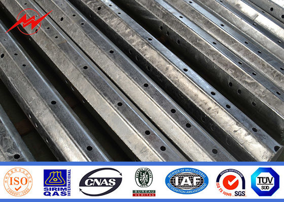 220kV विद्युत पारेषण के लिए गर्म स्नान जस्ती 11 मीटर उच्च वोल्टेज विद्युत शक्ति ध्रुव