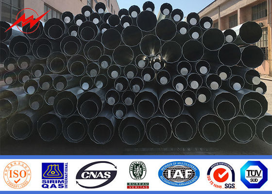 ट्रांसमिशन लाइन अनुदैर्ध्य इस्पात उपयोगिता डंडे वेल्ड जस्ती अष्टकोणीय मोनो ध्रुव