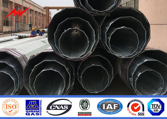 8M 6.5KN ब्रेकिंग लोड स्टील ट्यूबलर पोल Q345 हॉट डुबकी गैल्वनीकरण