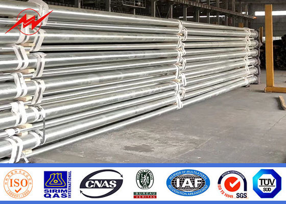 6m 7m 8m स्टील पावर पोल हाई विंड रेसिस्टेंस के साथ फ्लैंज प्रकार में स्ट्रीट लाइटिंग के लिए