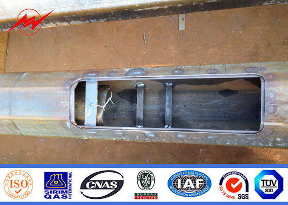 रंगीन पॉलिएस्टर पाउडर कोटिंग के साथ 8m 10m 12m गर्म डुबकी जस्ती स्टील पावर पोल