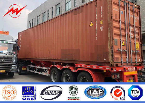 ट्रांसमिशन के लिए 60 फीट 65 फीट बिटुमेन दफन प्रकार जस्ती स्टील ट्यूबलर पोल