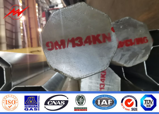 10m 12m 14m 16m स्टील ट्यूबलर पोल जस्ती Astm A36 यूटिलिटी पावर पोल