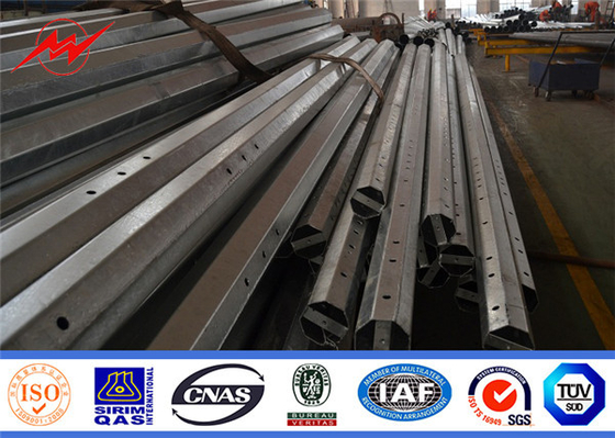 12m Q345 3mm स्टील पावर पोल हॉट डिप जस्ती