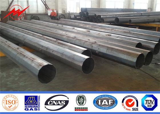 12m Q345 3mm स्टील पावर पोल हॉट डिप जस्ती