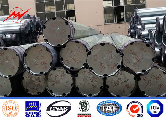 Astm A123 17meters स्टील पावर पोल हॉट डिप गैल्वनीकरण