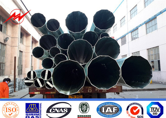 एनपीसी मानक जस्ती स्टील पावर पोल 5 मिमी Q235/Q345 सामग्री के साथ