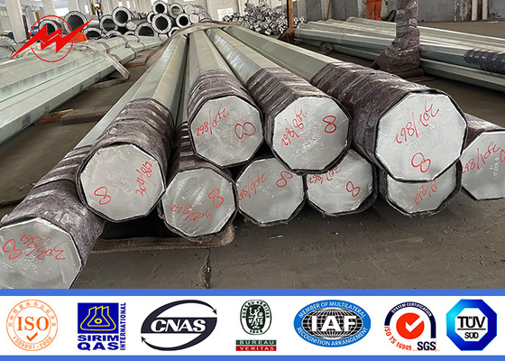 11m Q345 Gr65 सामग्री 110kv यूटिलिटी ट्रांसमिशन पोल पतला: