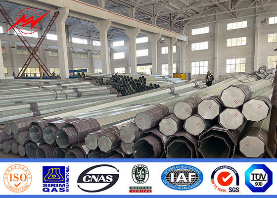 11KV 38KV इलेक्ट्रिक पावर पोल जस्ती अष्टकोणीय उपयोगिता पोल